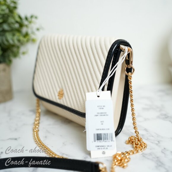 Tory Burch Emerson Patent Puffy Quilted Leather Chain Wallet Crossbody - Picture 5 of 10